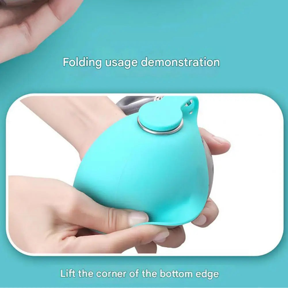 Travel Dog Water Container Portable Dog Water Bottle with Foldable Silicone Bowl Leak-Proof Stainless Steel Pet for Travel