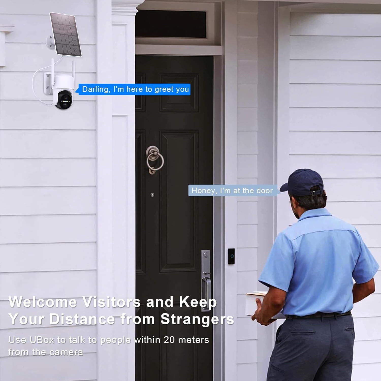 Solar Security Camera, Wireless Outdoor Cameras with Smart App, Color Night Vision, 360° PTZ Wifi Camera, IP65 Waterproof, AI Detection, 2-Way Talk, 3.5W Solar Powered Panel