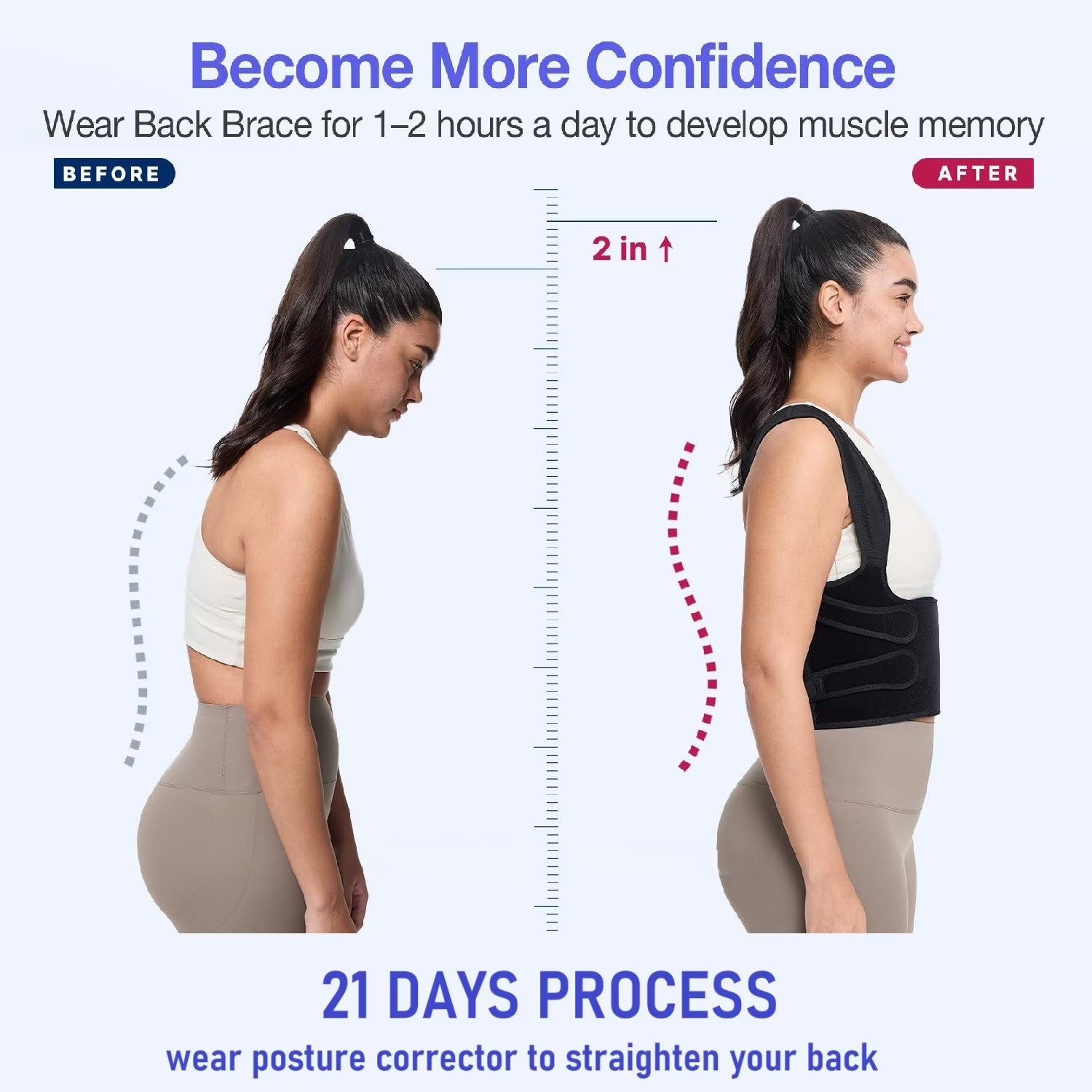 Back Brace Posture Corrector for Women and Men, Shoulder Straightener, Adjustable Full Back Support, Upper and Lower Back Pain Relief - Scoliosis, Hunchback, Hump, Thoracic, Spine Corrector-Black-L