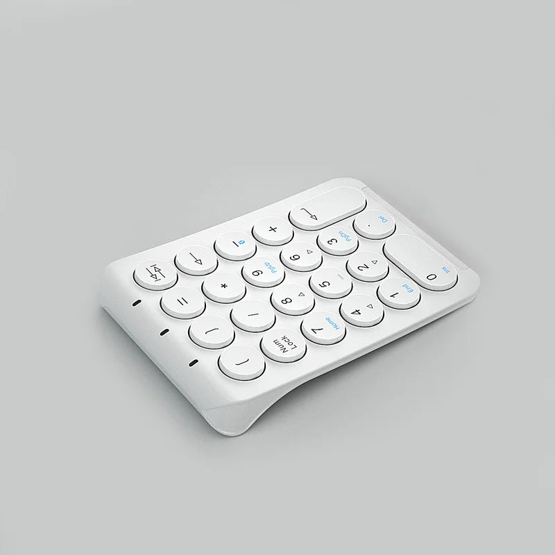 BOW 22 Keys Wireless Number Pad Rechargeable Bluetooth Numeric Keypad round Keycaps Numpad Number Keyboard for Laptop Ipad