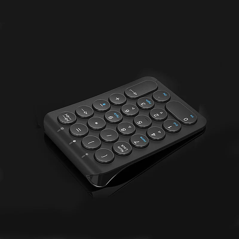 BOW 22 Keys Wireless Number Pad Rechargeable Bluetooth Numeric Keypad round Keycaps Numpad Number Keyboard for Laptop Ipad